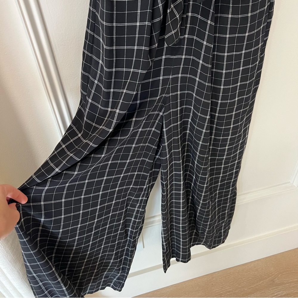 Rebecca Taylor Black Sleeveless Plaid Silk Jumpsuit US 8 ($495) - Picture 8 of 9